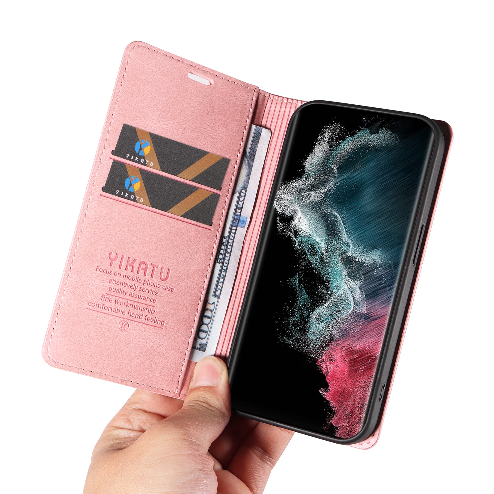 YIKATU YK-004 Skin-touch lædercover til Samsung Galaxy S22 Ultra 5G Stand Shell Wallet Phone Case YIKATU YK-004 Skin-touch lædercover til Samsung Galaxy S22 Ultra 5G Stand Shell Wallet Phone Case